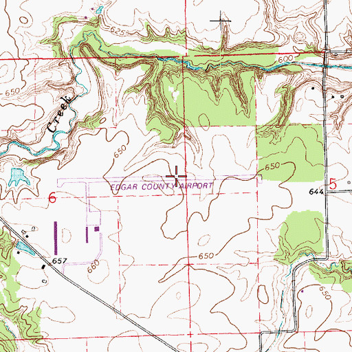 Topographic Map of Edgar County Airport, IL