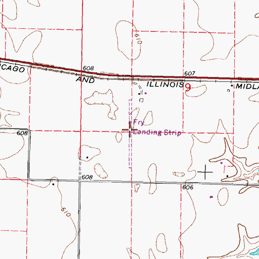 Topographic Map of Fry RLA Airport (historical), IL
