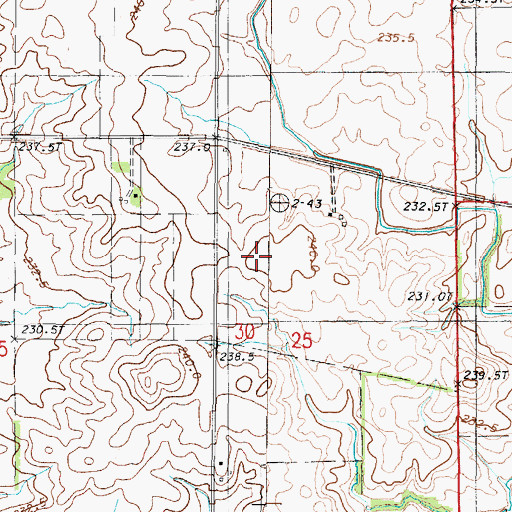 Topographic Map of Teds Place Airport (historical), IL