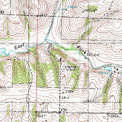 Topographic Map of Block Airport, IL