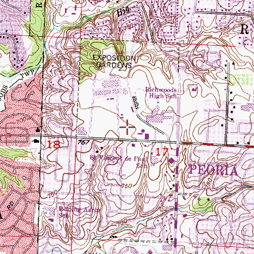 Topographic Map of Exposition Gardens Heliport, IL