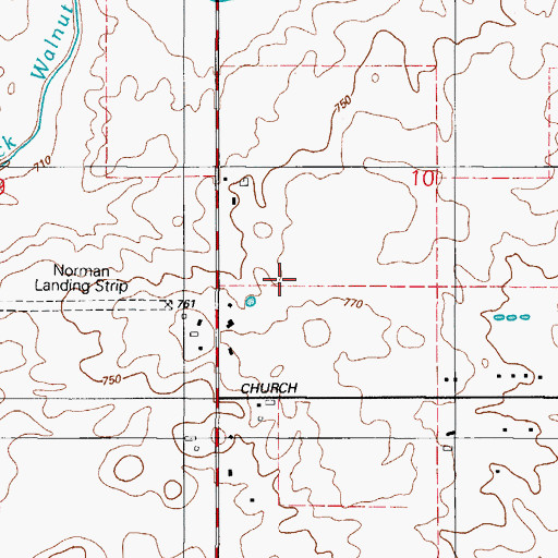 Topographic Map of Norman Airport (historical), IL