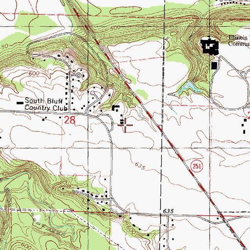 Topographic Map of Trovero Airport (historical), IL