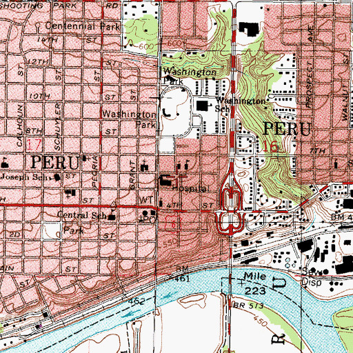 Topographic Map of Illinois Valley Community Hospital Heliport, IL