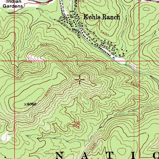 Topographic Map of Kushs Mountain, AZ
