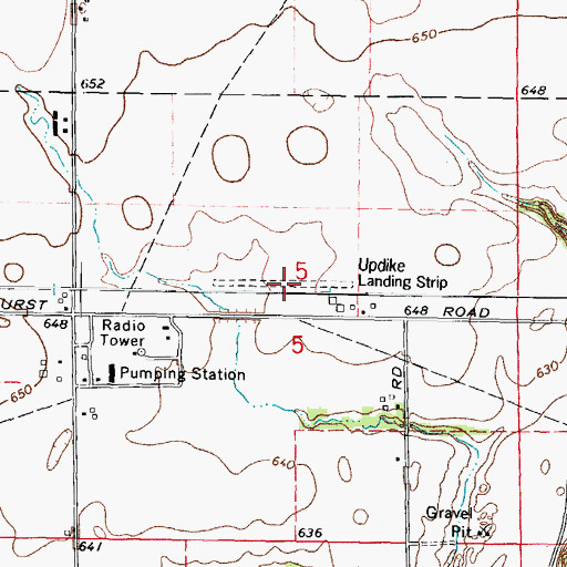 Topographic Map of Wiley Updike Airport (historical), IL