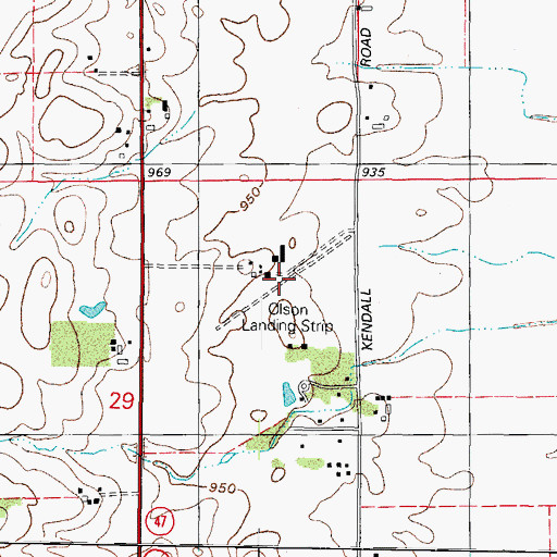 Topographic Map of Olson Airport, IL