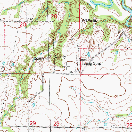 Topographic Map of Dowacter Airport (historical), IL