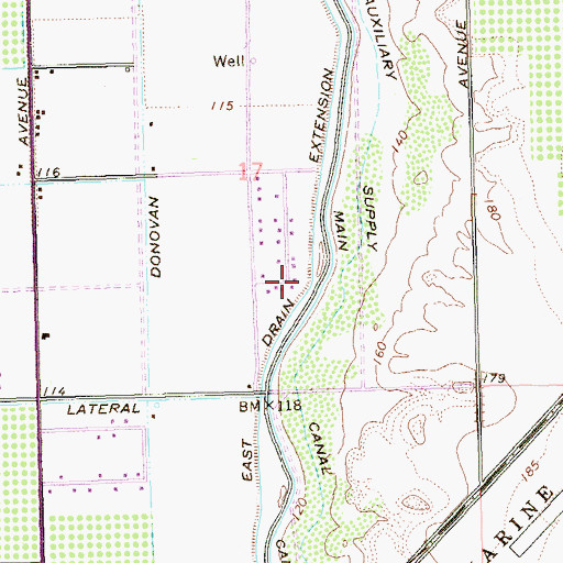 Topographic Map of East Drain Extension, AZ