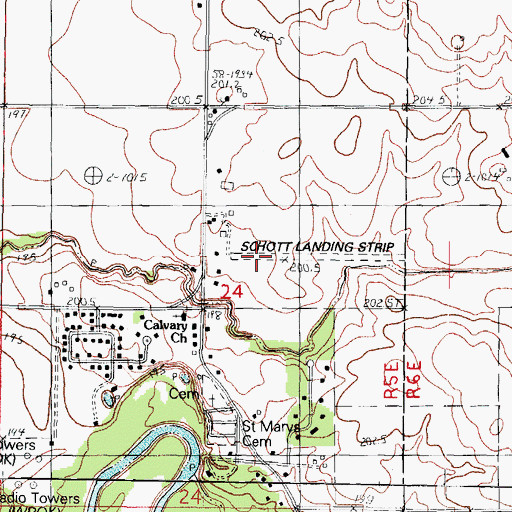 Topographic Map of Schott Airport, IL