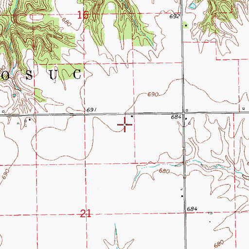 Topographic Map of Rhea RLA Airport, IL