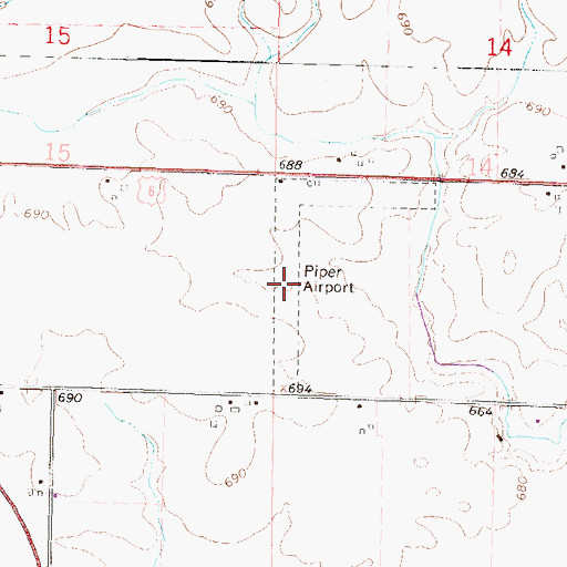 Topographic Map of Piper Airport (historical), IL