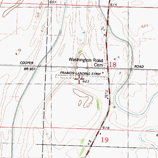 Topographic Map of Francis Club Airport (historical), IL