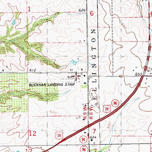 Topographic Map of Blickhan Landing Area, IL