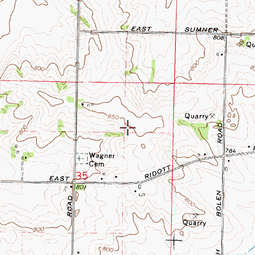 Topographic Map of Cambier Airport (historical), IL