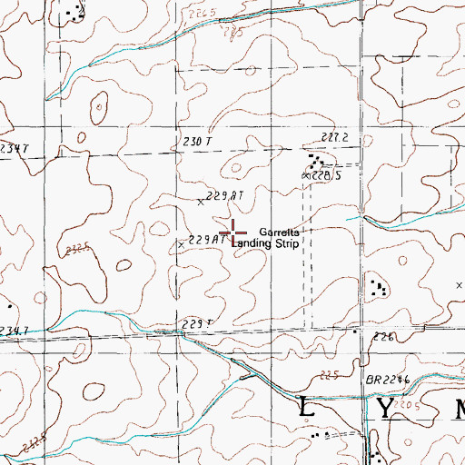 Topographic Map of John H Garrelts Airport (historical), IL