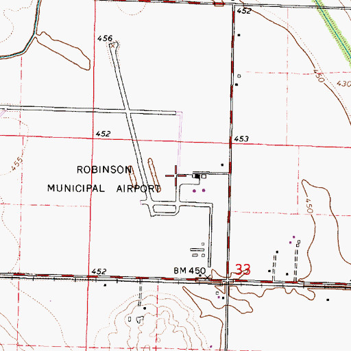 Topographic Map of Crawford County Airport, IL