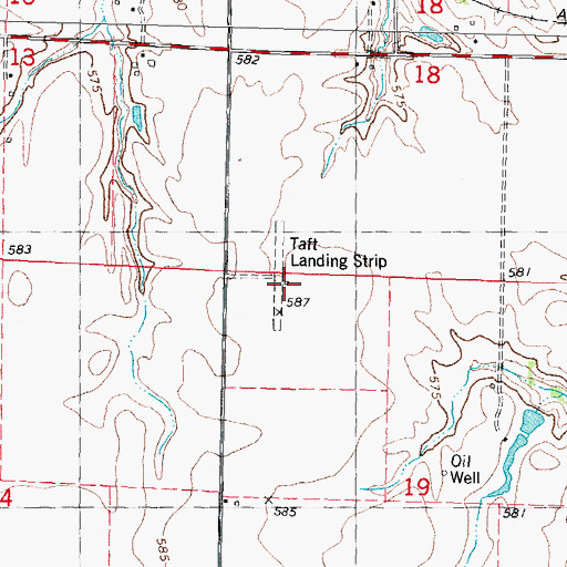 Topographic Map of Taft Airport (historical), IL