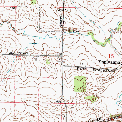 Topographic Map of Chester Wyss Airport, IL