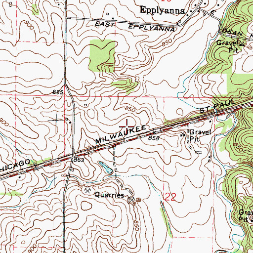 Topographic Map of Hillman Airport, IL