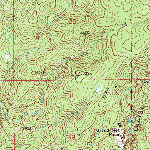 Topographic Map of Grand Reef Mountain, AZ
