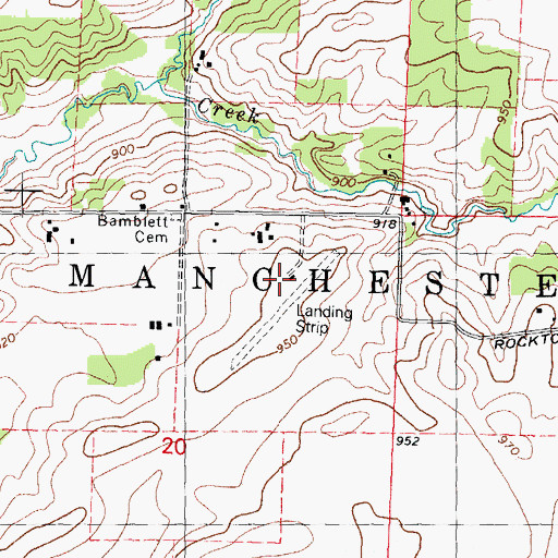 Topographic Map of Compass Rose Airport, IL