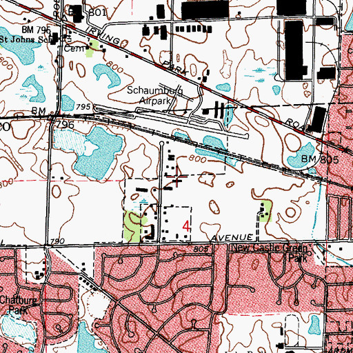 Topographic Map of Clarke Heliport, IL