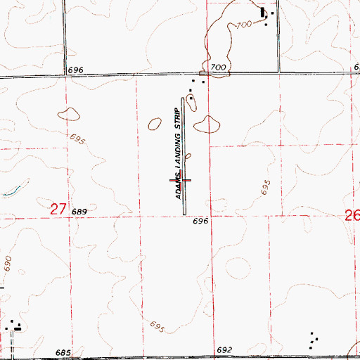 Topographic Map of James M Adams Airport (historical), IL