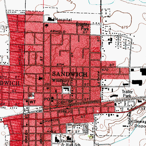Topographic Map of Hospital Heliport, IL