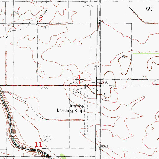 Topographic Map of Immke Airport (historical), IL