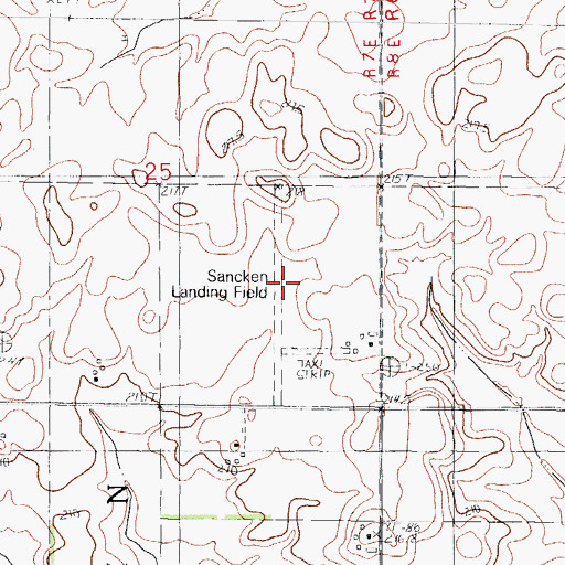 Topographic Map of Sancken Airport (historical), IL