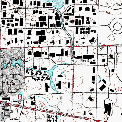 Topographic Map of Schaumburg Municipal Helistop, IL