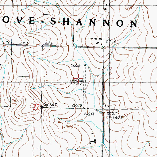 Topographic Map of Kenneth Moll Airport (historical), IL