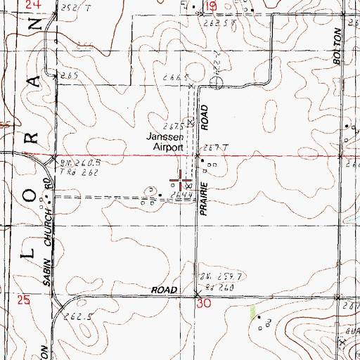 Topographic Map of Janssen Airport (historical), IL