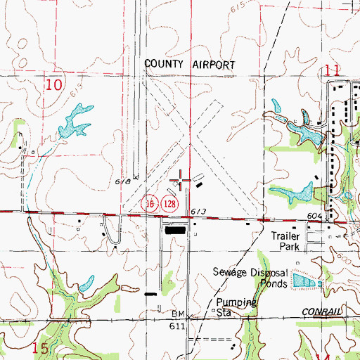 Topographic Map of Shelby County Airport, IL