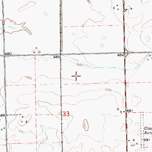 Topographic Map of Disosway Airport (historical), IL
