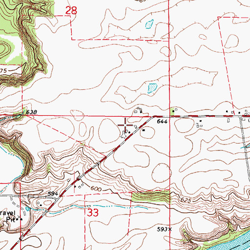 Topographic Map of Harrington Farms Airport (historical), IL