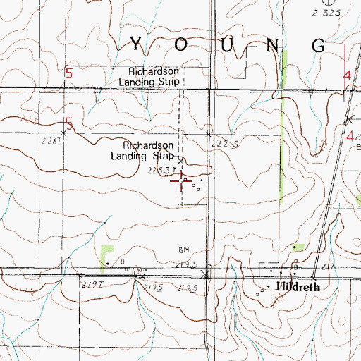 Topographic Map of Hildreth Air Park, IL