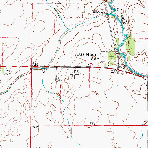 Topographic Map of George Airport, IL