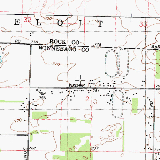 Topographic Map of Miller Airport, IL