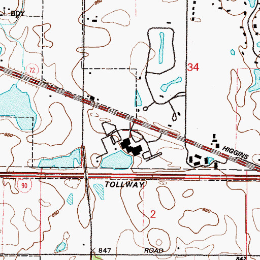 Topographic Map of Allstate Commercial Plaza Heliport, IL