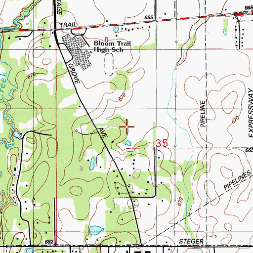 Topographic Map of Mulderink Heliport, IL