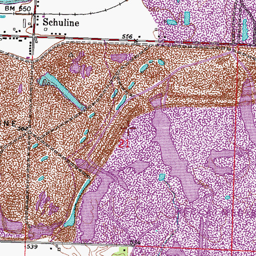 Topographic Map of Korando Airport (historical), IL