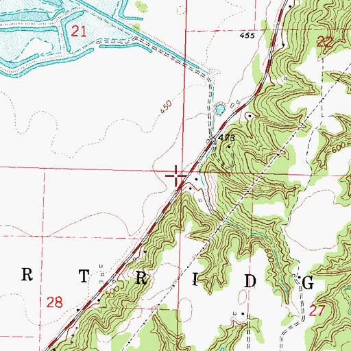 Topographic Map of John D Rennick Airport (historical), IL
