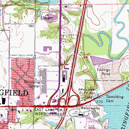 Topographic Map of Holiday Inn East Heliport, IL