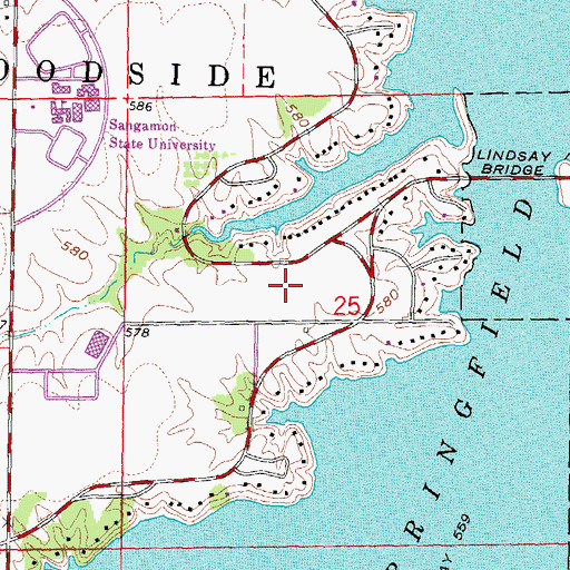 Topographic Map of Lincoln Land Community College Heliport, IL