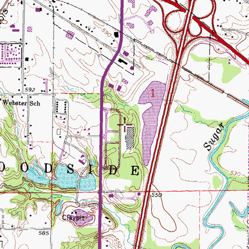 Topographic Map of Illinois Department of Transportation Heliport, IL
