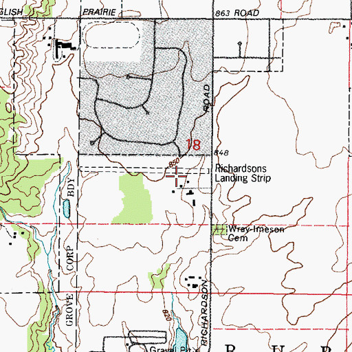 Topographic Map of Richardson Field, IL