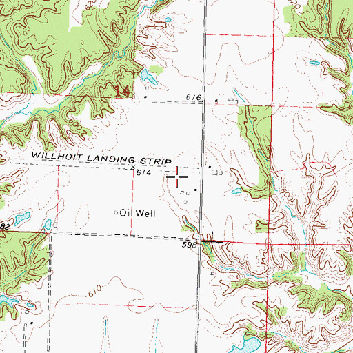 Topographic Map of Willhoit Airport, IL