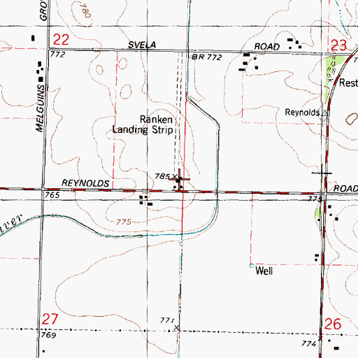 Topographic Map of Ranken Airport, IL